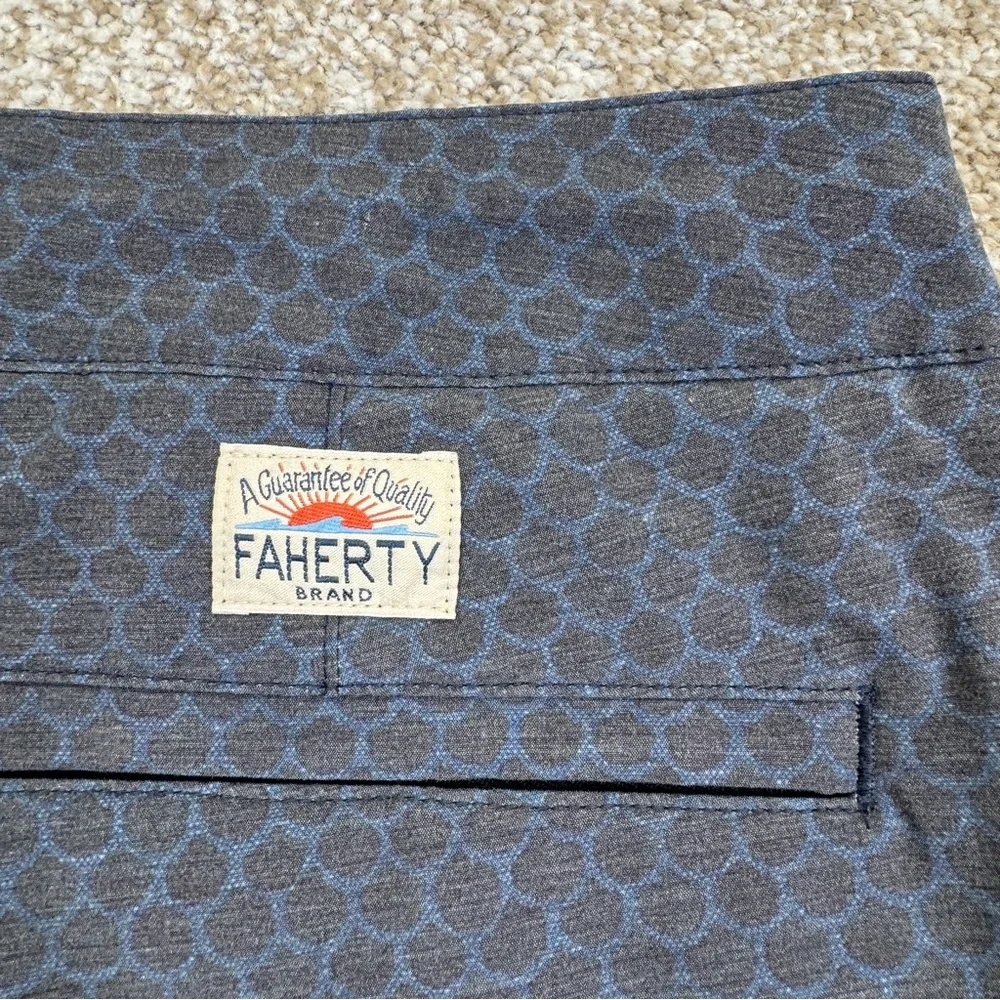 Faherty Athletic Shorts Blue and Gray Mens Size 32